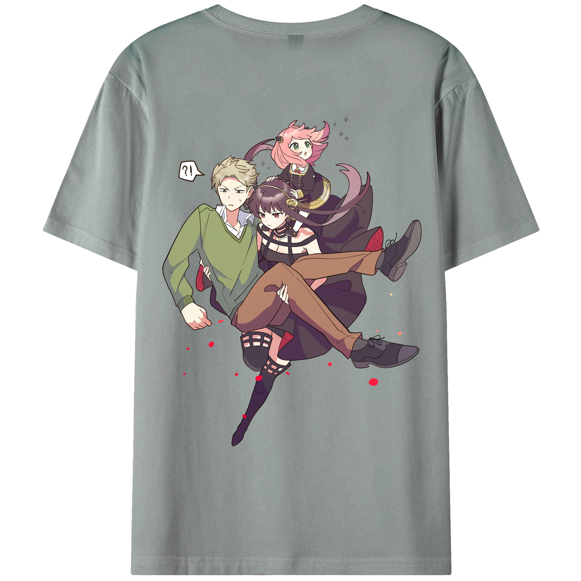 （画像用） SPY×FAMILY间谍家家酒 綿100％ メンズ半袖Tシャツ（バックプリント） 通気性